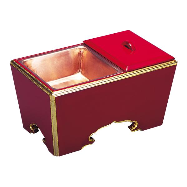 仏具・フタ付角香炉（朱/9.0寸）【メーカー取寄品】 : 仏壇