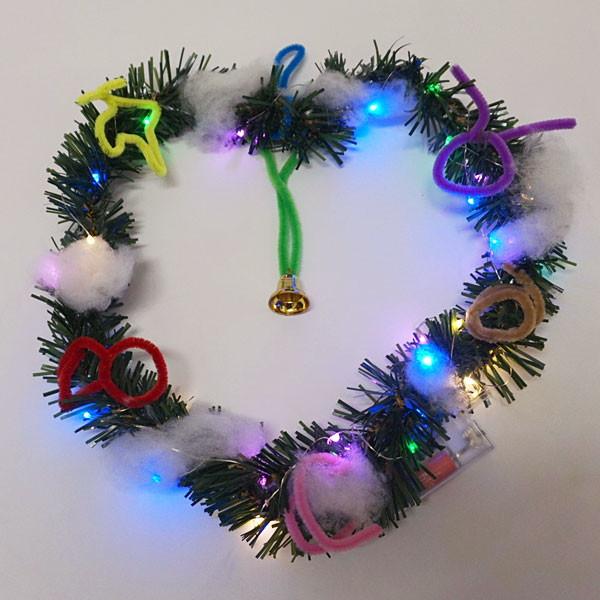 イルミネーションライト付き 手作りクリスマスリース No 112 クリスマスグッズ専門店 通販 Yahoo ショッピング