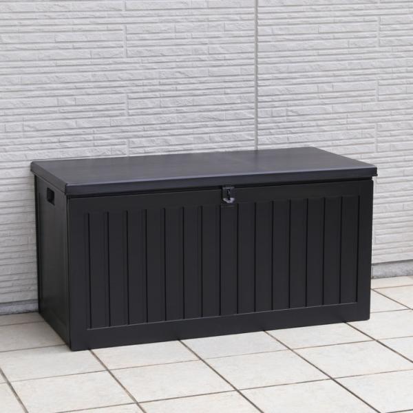 黒い収納ベンチ ボタン留めデザイン 黒い収納ベンチ ボタン留めデザイン