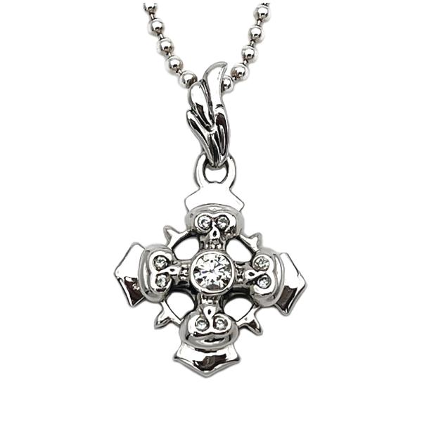 �G�L�V�r�W���j�X�g Exhibitionist �N���X�I��4�X�J��w�X�g�[���A�C�y���_���g Cross On 4Skull w Stone Eyes Pendant