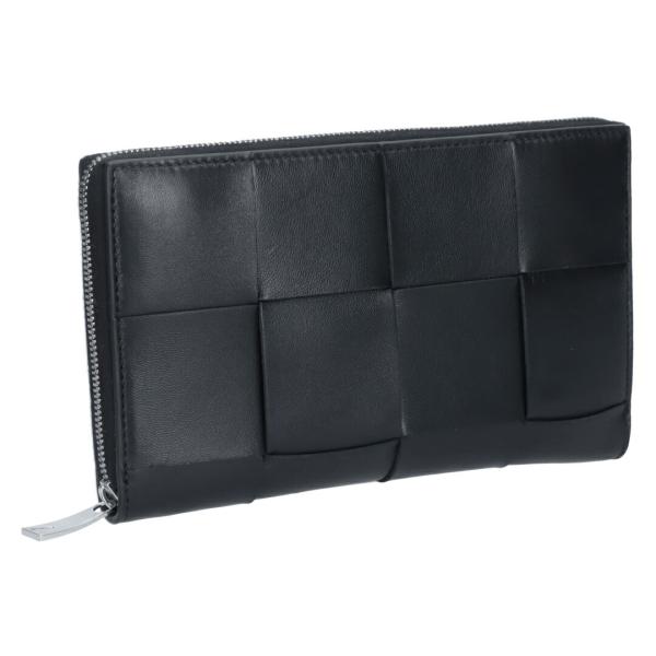 【美品】ボッテガヴェネタ 折り財布 カセット イントレ レザー ブラック BOTTEGA VENETA（ボッテガ・ヴェネタ） 【並行輸入品】 長財布