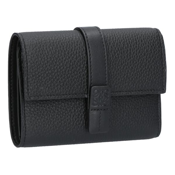 現行 LOEWE ロエベ バーティカル ウォレット スモール 折り財布 黒 LOEWE（ロエベ） 【並行輸入品】 折財布 三つ折り財布 バーティカル