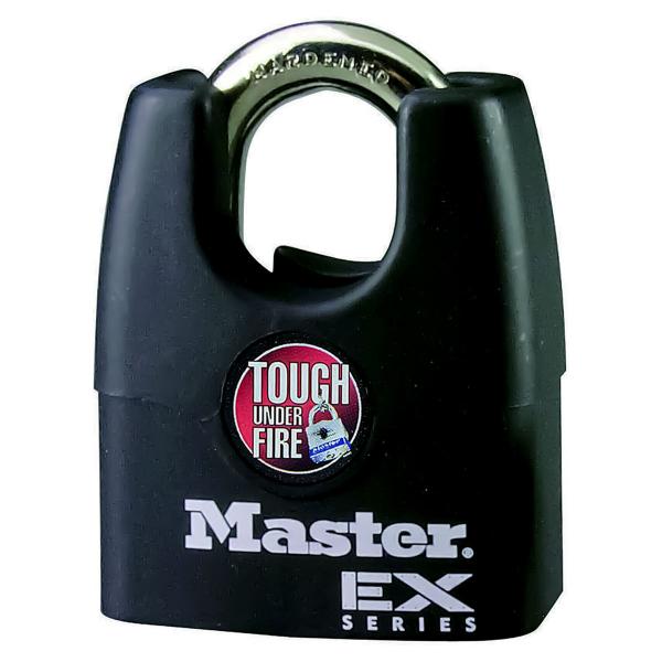 南京錠 高耐候性南京錠 シャックルガードタイプ南京錠 鍵4本付 本体幅50mm 吊高内径21mm 1JADEX MasterLock カギ 錠前 シリンダー 防犯 盗難 対策 ロック 施錠