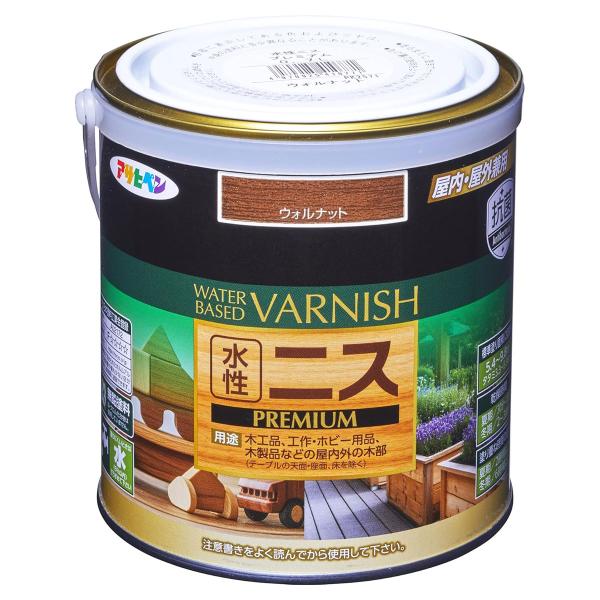 繁栄の象徴 国産木材の王 欅の日本製トークセン水性ニス仕上げ アサヒペン 【数量限定 ニス用ハケ1本プレゼント】水性ニス PREMIUM