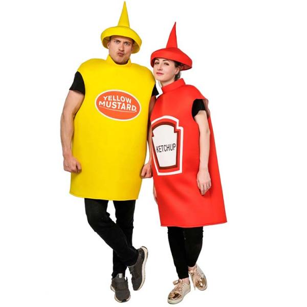 カラシ ケチャップ  男女兼用  ユニセックス 送料無料 ハロウィン衣装  大人用 女性用 男性用 コスプレ衣装 コスチューム 仮装 レディース ガールズ