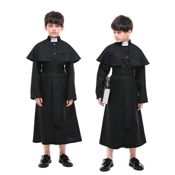 ハロウィン 衣装 教会 神父伝道師風 ハロウィン 衣装 子供 ハロウィン コスプレ 子供 ハロウィンコスチューム キッズ ハロウィン仮装 ジュニア