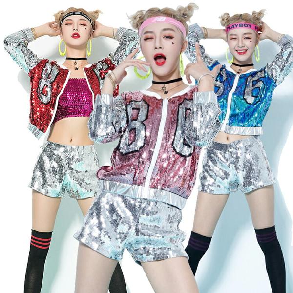 ダンス衣装 ジャンパー ジャケット セットアップ ダンス衣装 ヒップホップ ステージ衣装 ダンス着 ショート DANCE レディース チーム 団体 イベント 文化祭