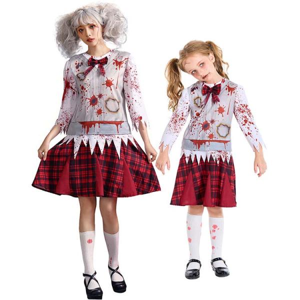 ハロウィン衣装 大人用 ゾンビ学生家族 ヴァンパイア 吸血鬼 女性用 子供用   女の子 コスチューム 仮装 ハロウィン 衣装 レディース 送料無料
