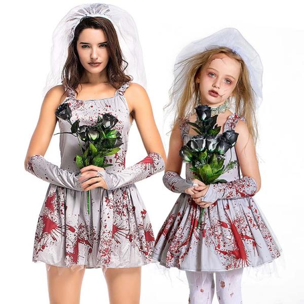 ハロウィン衣装 大人用 ゾンビの花嫁家族 ヴァンパイア 吸血鬼 女性用 子供用 女の子 コスチューム 仮装 ハロウィン 衣装 レディース 送料無料