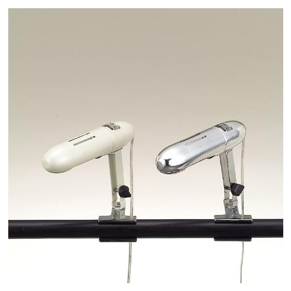 ●EFD15ED電球型蛍光灯E2660W相当付き●本体色：クローム　中間スイッチ　ビニールコード2m付き●セード：φ60　高さ：220　　クリップ挟み巾：30mm●重量：0.4kg●パック寸法：横240　縦：210●調光器との併用はできません