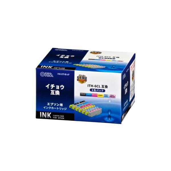 オーム電機 INK-EITHB-6P エプソン互換 イチョウ 6色パック [品番]01