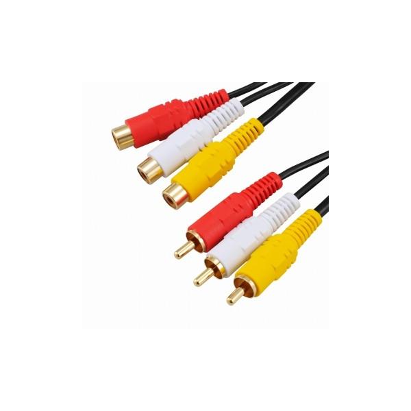 オーム電機 VIS-C20R3J-K ビデオ延長コード ピンプラグ×3-ピンジャック×3 2m [品番]01-5130 VISC20R3JK