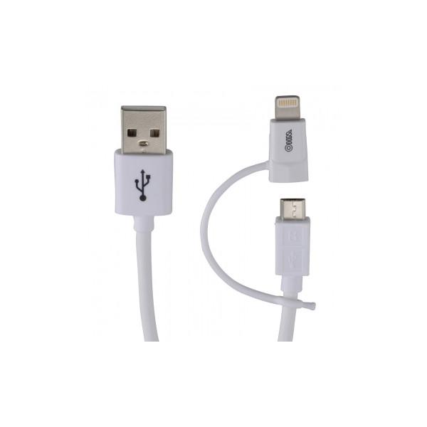 �I�[���d�@ IP-C18MNH-W ���C�g�j���O�ϊ��A�_�v�^�[�t microUSB�P�[�u��1.8m 01-7034 IPC18MNHW