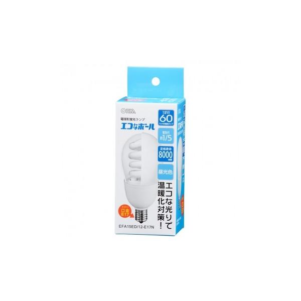 オーム電機 エコなボール 60形 E17 昼光色 EFA15ED/12-E17N
