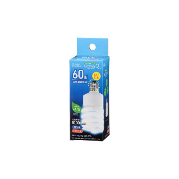 ECO de Q 12W E17型電球 10個セット Amazon.co.jp: オーム電機 電球形蛍光灯 スパイラル形 E17 60形