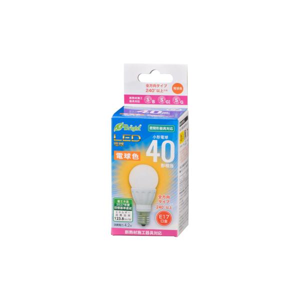 オーム電機 ケース販売特価 6個セット LED電球 小形 E17 40形相当 電球