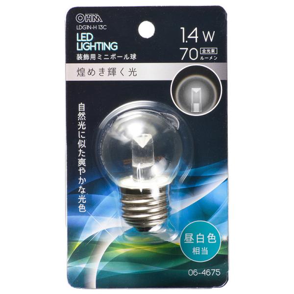 �I�[���d�@  �P�[�X�̔����� 10�Z�b�g  LED�~�j�{�[���������p G40/E26/1.4W/70lm/�N���A�����F [�i��]06-4675  LDG1N-H 13C_10set