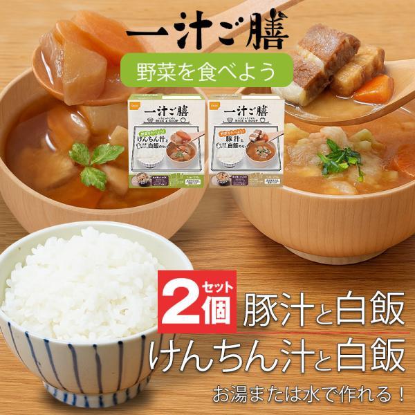 【訳あり】【賞味期限2029年10月】防災 食品 中身だけ 一汁ご膳 豚汁 けんちん汁 5年保存 非常食 保存食 2個 長期保存 災害対策 地震対策【e-防災549】【e-do】