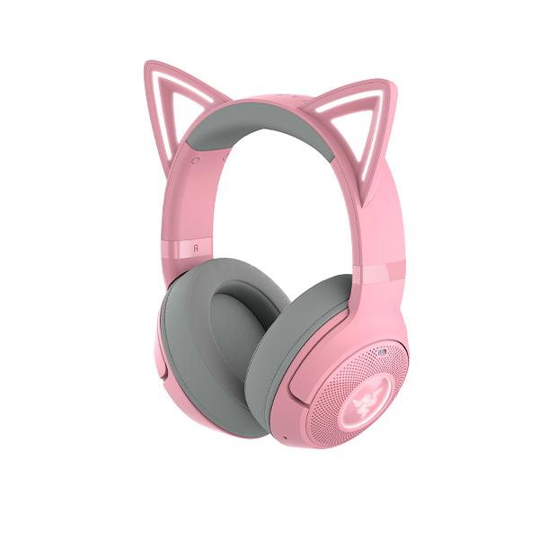 Razer Kraken Kitty V2 BT (Quartz Pink) ゲーミングヘッドセット Bluetooth ワイヤレス ヘッドホン レイザー クラーケン 猫耳 ネコ耳