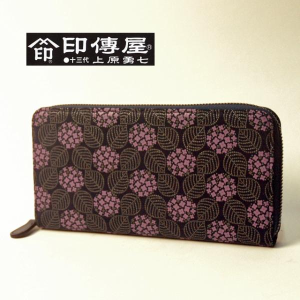 印傳屋（INDEN-YA） 印伝財布長財布 束入れ 財布 ラウンド長財布