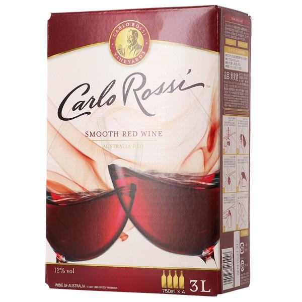 箱ワインセット 赤 カルロ ロッシ レッド 3L 4箱 ケース(4本入) 送料無料 ボックスワイン BOX カルロロッシ BIB RSL