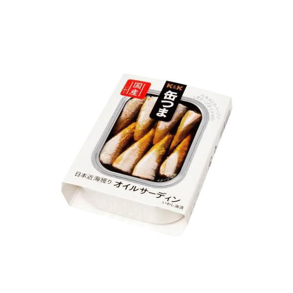 缶詰 K&amp;K 缶つま 日本近海獲り オイルサーディン 105g 食品 おつまみ 包装不可