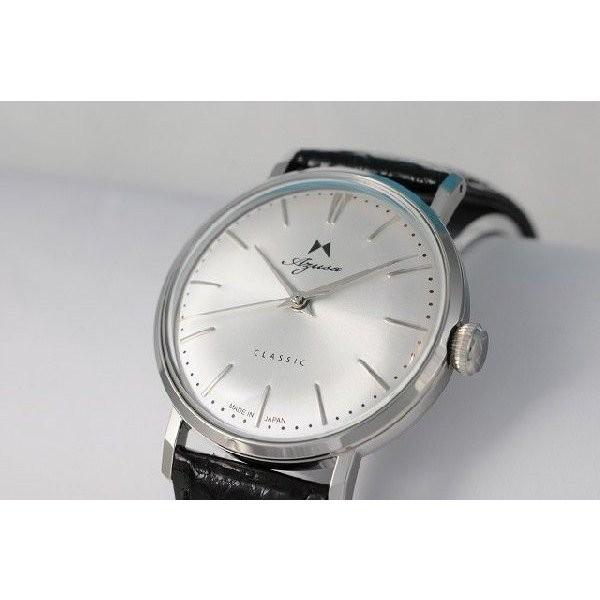 腕時計 Azusa クラシック 文字盤アンティークシルバー 黒ベルト : 時計