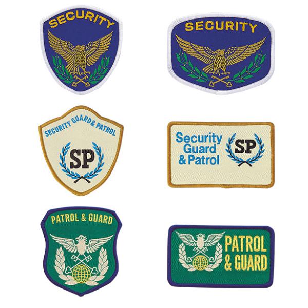 【ポイント】【High-Tachibana】警備用ワッペン！ネイビー・ホワイト・グリーンの3色展開、各色 タテ型とヨコ型がございます！警備業務には必要不可欠！警備ユニフォームを引き締め、企業の顔となる警備用ワッペンです。会社ロゴ、社名等の文...