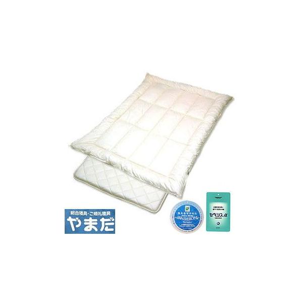 ◇洗えるふとん掛敷組ふとん（ジュニアサイズ）◇【セット内容】●セベリス掛ふとん……135×185cm、わた量1.3kg●ウォシュロン3層固敷ふとん……85×185cm、わた量1.3kg／中芯1.5kg■抗菌防臭効果に優れたセベリス … /サ...