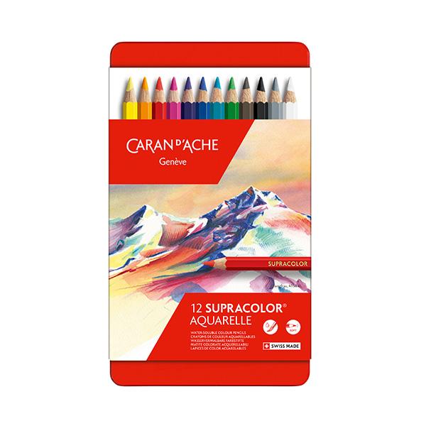 CARAN d'ACHE（カランダッシュ） 水溶性色鉛筆 スプラカラーソフト 12