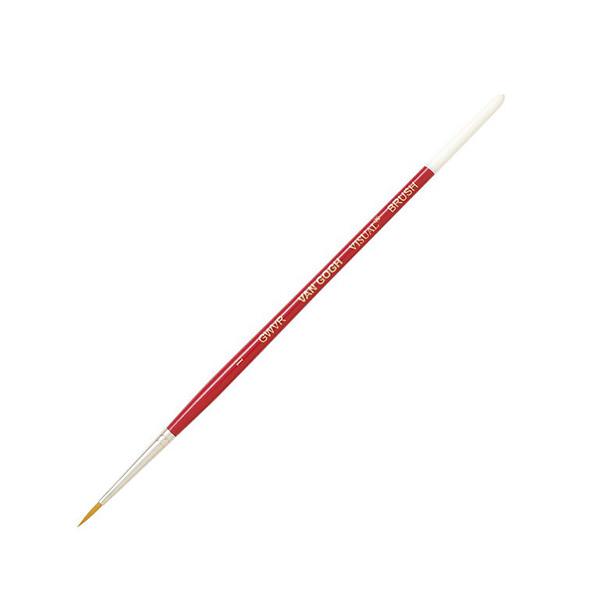 穂先サイズ・・・約 2.2mm径×長さ 9.5mm　　　全長 179mmGWVRは、ポリエステルを主体にOX毛と山羊毛を混毛した筆で、ポリエステルの毛の腰の強さと、OX毛、山羊毛の水含みの良さを生かした水彩デザイン用の筆です。