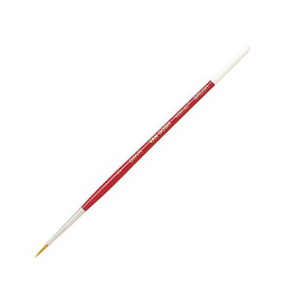 穂先サイズ・・・約 2.4mm径×長さ 12mm　　　全長 181mmGWVRは、ポリエステルを主体にOX毛と山羊毛を混毛した筆で、ポリエステルの毛の腰の強さと、OX毛、山羊毛の水含みの良さを生かした水彩デザイン用の筆です。