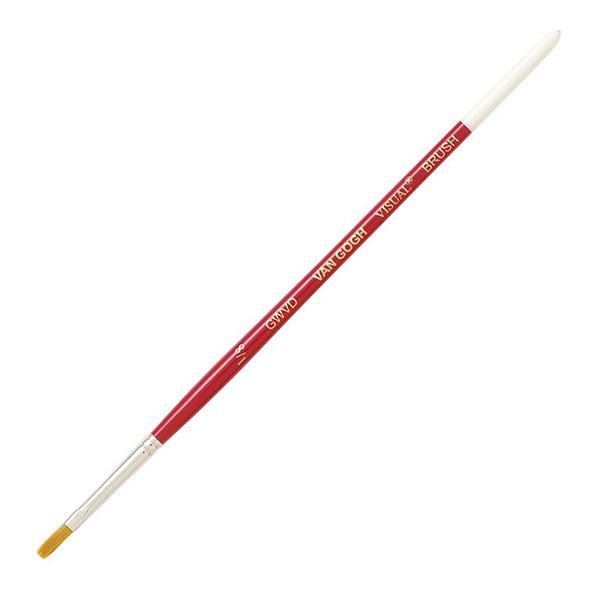 穂先サイズ・・・約 幅 4mm×長さ 10mm　　　全長 179mmGWVDは、ポリエステルを主体にOX毛と山羊毛を混毛した筆で、ポリエステルの毛の腰の強さと、山羊毛の水含みの良さを生かした水彩デザイン用筆です。