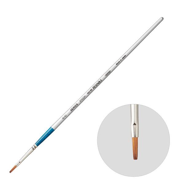 ＜仕様＞穂先の形状：フラット(平)毛の種類：羊毛・リセーブル毛号数：No.00穂丈×巾：9.0×3.0mm水彩用に要求される、しなやかさと絵具の含みを良くするために羊毛を最適量でブレンドした筆です。日本製。 絵具の含みが良く、広い範囲の塗り...
