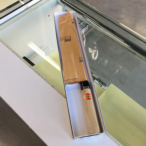 堺菊守 和包丁 特製（水牛柄）出刃 左用 未使用品 : 業務用厨房機器の