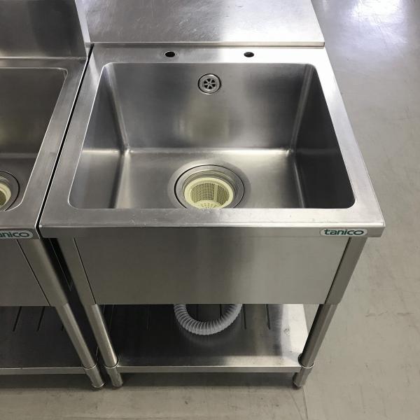 ⭐︎中古品　タニコー　1槽シンク　600×600×800mm  厨房用品⭐︎ 一槽シンク（BGなし）タニコー 600x600x800 中古 ※穴2ヶ所あり : 業務