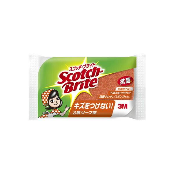 スコッチ・ブライト抗菌ウレタンＳたわし　　リーフ型　　１個入