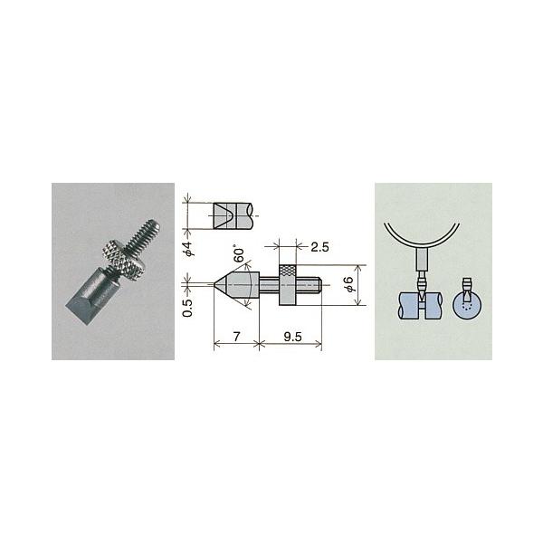 ■ダイヤルゲージ用各種替測定子超硬ナイフエッジ測定子 XB-707の特長ネジ部は全てM2.5 P=0.45mmです材質：超硬メーカー：尾崎製作所(PEACOCK）