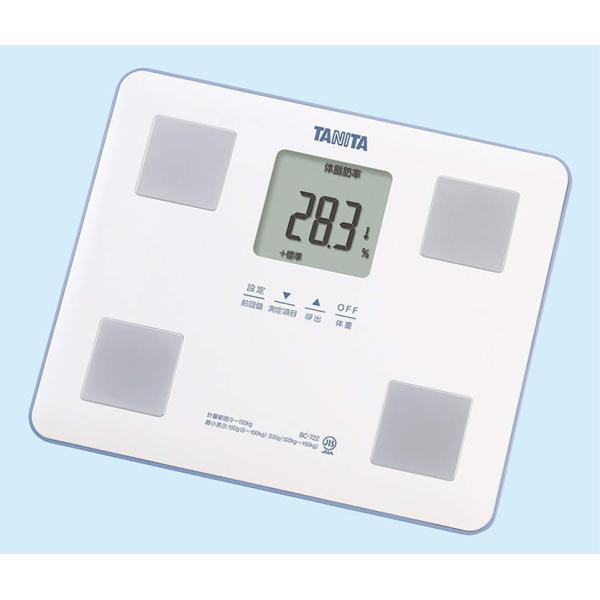 ■タニタ 体組成計 BC-722-WHの特長●脚の筋肉量の割合を指標化した「アクティブ度」を表示。●測定の継続状況にあわせて表示画面が変化する「マイサポ機能」で毎日の測定継続をサポート。●前回値との比較を矢印で表示。●乗るだけで測定ができる...