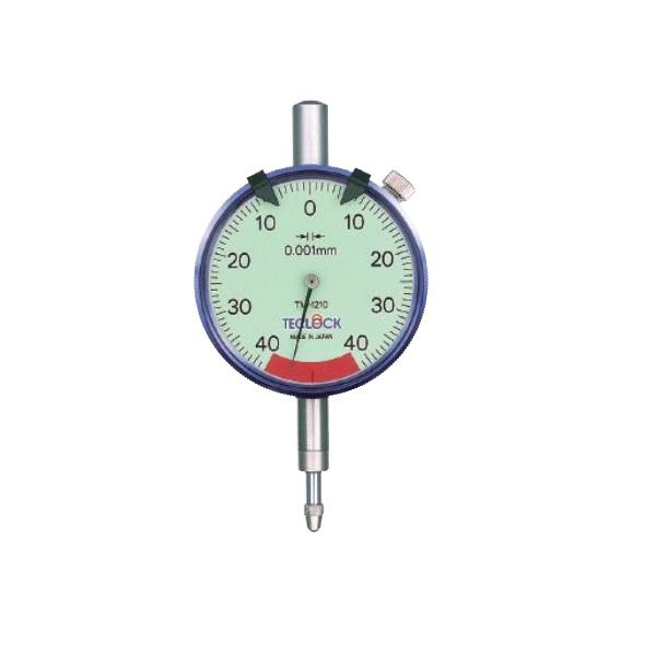 ■ダイヤルゲージ TM-1210fの特長●平裏蓋のアナログダイヤルゲージです●読みやすい倍幅目盛●目盛板グリーン●クランプ付属●リミッタ標準付属●目量(mm)：0.001●測定範囲(フリーストローク)(mm)：0.08(3.5)●繰返し精密...