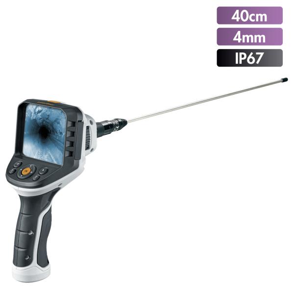 ■工業用内視鏡 ビデオフレックスG4フィクス 082248Aの特長●3.5インチTFT大画面モニターを搭載した工業用内視鏡スコープです●直径4mmで細い穴や細径パイプ、狭所に重宝します●カメラケーブルは用途に合わせて付け替え可能です●高い操...