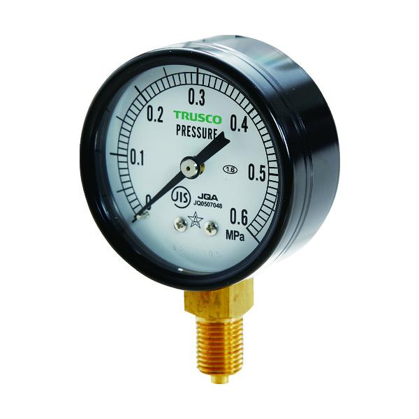 ■JIS汎用圧力計A型60φ 圧力レンジ0.0~0.60MPa TPG60-0.6の特長●ケースおよびカバーは電着塗装で耐食性に優れています●圧力計の3大流体（エア・油・水）のどれにでも使用できます●JIS B 7505-1規格品です●圧力...