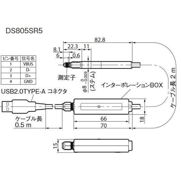 �}�O�l�X�P�[�� DS805SR5 USB�Ή��f�W�^���Q�[�W ����͈́F5mm �X�g���[�g USB�Q�[�W �ڐG���ψʃZ���T�[