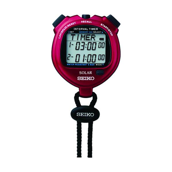 ■ストップウオッチソーラー インターバル メタリックレッド SVAJ103の特長●電池交換であわてることのないソーラー充電式ストップウォッチです●ダブルリピートタイマー機能付です●縦×横×厚さ：73×61×22mm●計測項目：最大300本メ...