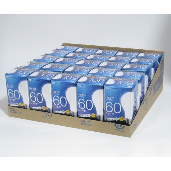 やさしい明るさが魅力☆ホワイトシリカ電球60W方25個/セット m1p