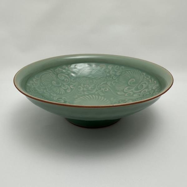 京焼清水焼 陶芸家 加藤泰一 辰砂鉢 ２５cm 京焼清水焼 陶芸家 加藤泰一 辰砂鉢 25cm