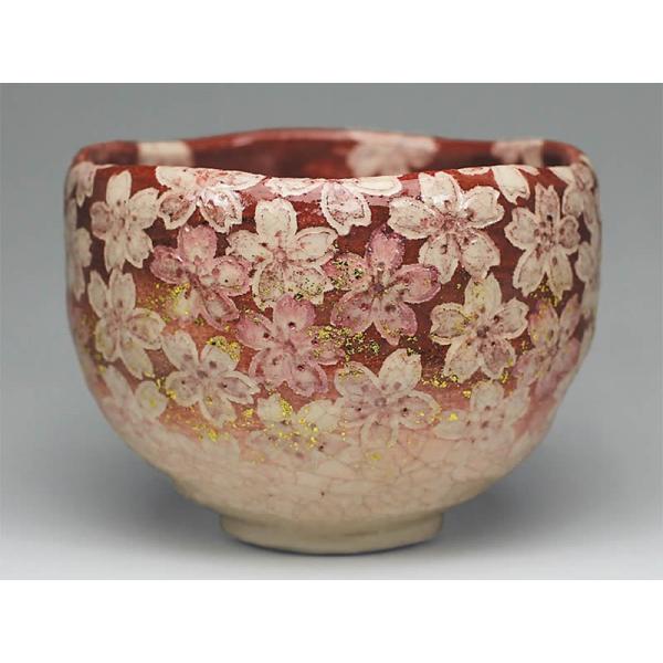 吉村楽入 2018年初春作品 「紅桜尽し」 茶碗 : 心斎橋花房ヤフー店