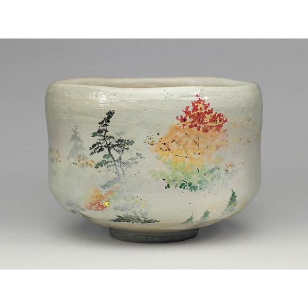 【極上】秋 満月 雁に薄 すすき 吉村楽入 楽入窯 淡緑釉 武蔵野 茶碗 銘 極上】秋 満月 雁に薄 すすき 吉村楽入 楽入窯 淡緑釉