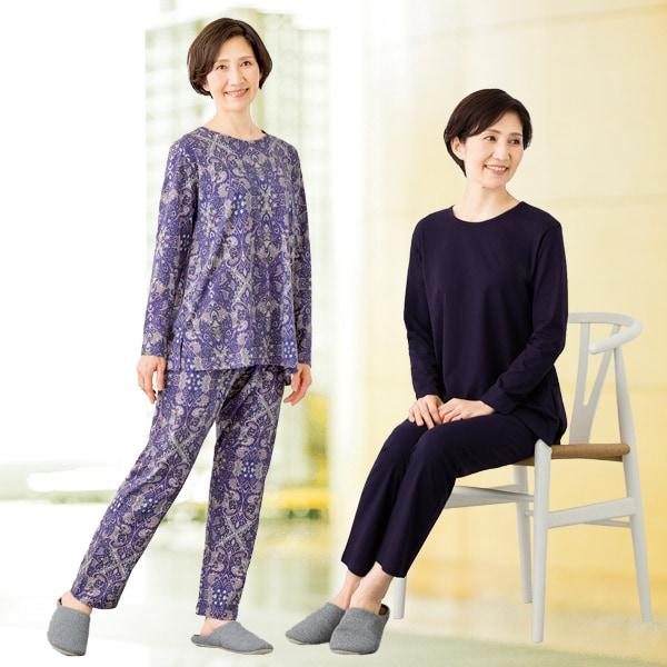 綿100幾何柄トラベルパジャマ2着組 M L LL
