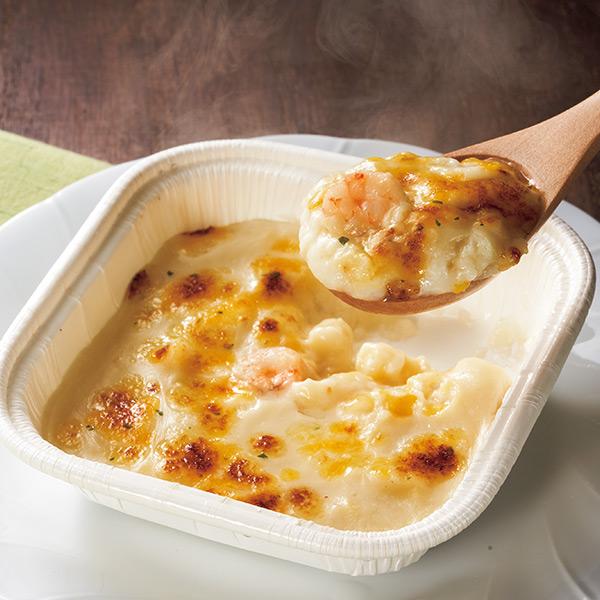 ●送料：1100円（冷凍便でのお届け、送料は別途頂きます）天然むきえび使用！レンジで簡単、美味しいグラタン。●セット内容／100g×20袋●賞味期限／冷凍2026年5月30日●加工地／日本●原材料／牛乳（生乳（国産））、マカロニ、野菜（玉ね...